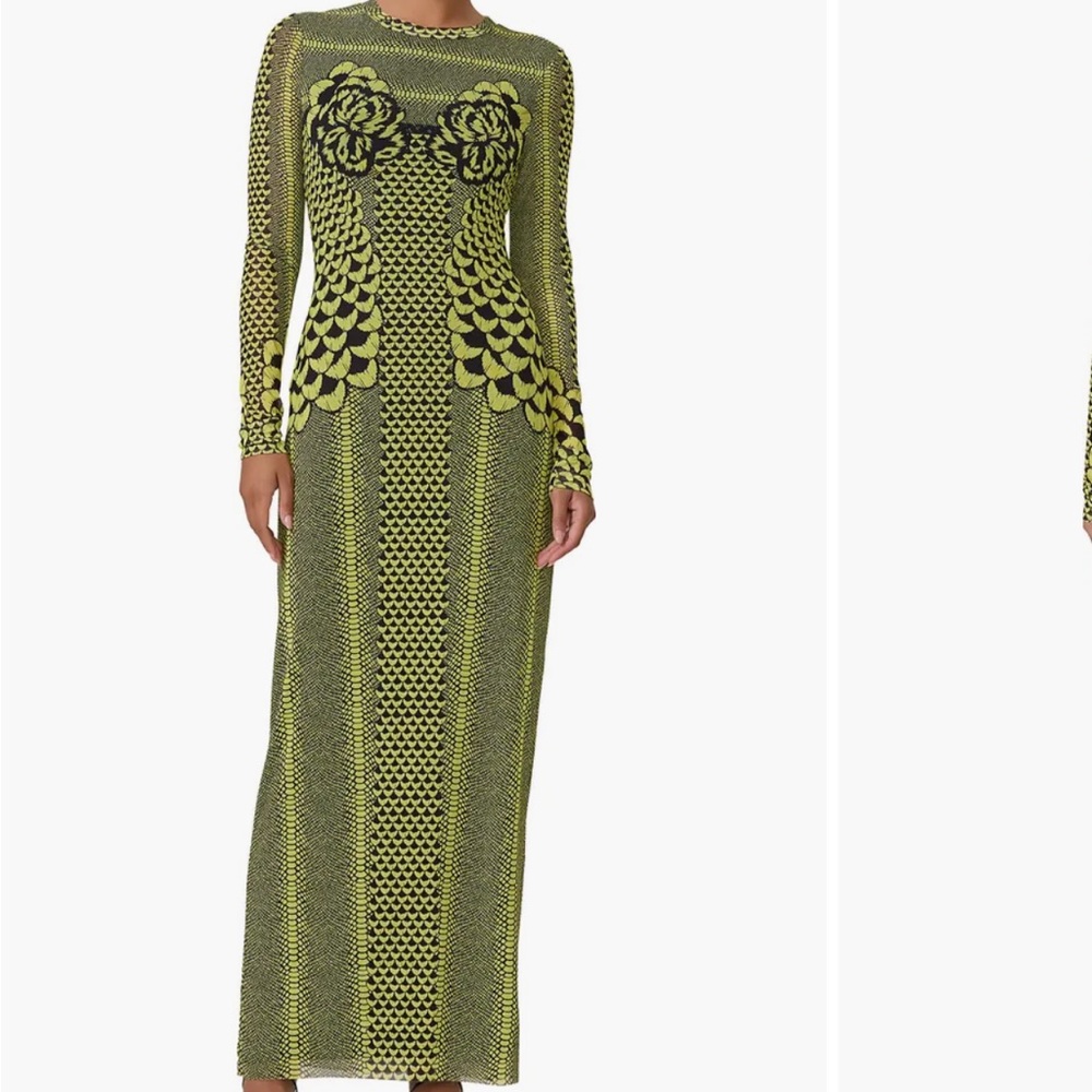AFRM Long Sleeve Dress in Yellow and Black